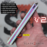 Replicant Balisong Clone Butterfly Knife Black White Pink Channel S2G Franken Rep Rainbow Titanium 187