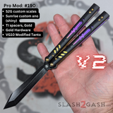 S2G FrankenREP Balisong clone TITANIUM Butterfly Knife - V2 (Black G10)