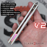 Replicant Clone Butterfly Knife S2G Balisong False Edge White Pink Franken Rep V2 240