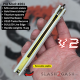 Replicant Balisong clone S2G Franken REP Butterfly Knife White Gold Screws G10 Tanto Recurve 261