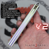 Replicant Balisong clone Franken REP V2 Butterfly Knife Purple Gold Sunrise Nightmare Recurve White G10 280