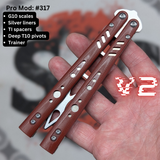 BRS Replicant clone Titanium Balisong Butterfly Knife Rep Trainer Red and Silver V2 S2G 317