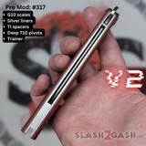 BRS Replicant clone Titanium Balisong Butterfly Knife Rep Trainer Red and Silver V2 S2G 317