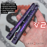 BRS Replicant clone Balisong Purple Titanium Butterfly Knife V2 Channel Spacers Trainer S2G Rep 497