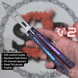 BRS Replicant clone Balisong Purple Titanium Butterfly Knife V2 Channel Spacers Trainer S2G Rep 497
