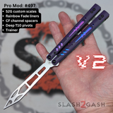 BRS Replicant clone Balisong Purple Titanium Butterfly Knife V2 Channel Spacers Trainer S2G Rep 497
