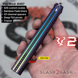 BRS Replicant clone Balisong Purple Titanium Butterfly Knife V2 Channel Spacers Trainer S2G Rep 497