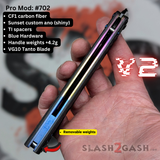 Replicant Balisong Clone Carbon Fiber Butterfly Knife V2 Sunset Blue Screws S2G Hardware Franken Rep 702