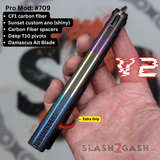 Replicant Clone Balisong Butterfly Knife V2 Carbon FIber Damascus Sunset S2G FrankenRep 709 Channel