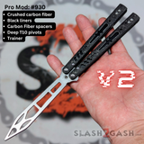 Replicant clone v2 butterfly knife S2G Franken REP Balisong Carbon Fiber Channel Spacers Trainer 930