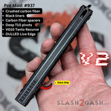 Best Rep clone Balisong Butterfly Knife S2G Replicant V2 Carbon Fiber Channel Spacers Tanto Recurve 937