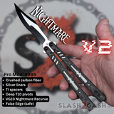 Replicant clone Butterfly Knife S2G Balisong Rep V2 Carbon Fiber CF3 Nightmare Recurve 985
