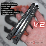 Replicant clone Butterfly Knife S2G Balisong Rep V2 Carbon Fiber CF3 False Edge 985