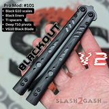 Franken Rep clone v2 butterfly knife S2G Replicant balisong blackout G10 alt black VG10