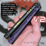Franken REP Butterfly Knife V2 TITANIUM Balisong Purple Black Gold G10 Replicant clone Alt Blade
