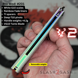 Franken REP Butterfly Knife V2 TITANIUM Balisong White G10 Fade Replicant clone VG10 Tanto