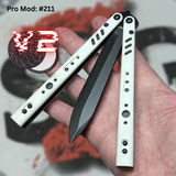 Franken Rep Balisong V2 Butterfly Knife Oreo Black and White S2G Best Replicant clone