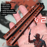 Franken REP Butterfly Knife V2 TITANIUM Balisong Red Black Deadpool Replicant clone VG10 Tanto