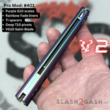 Franken Rep Balisong V2 Butterfly Knife Purple Rainbow Fade S2G Best Replicant clone