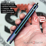 Franken Rep Balisong V2 Butterfly Knife Purple G10 Rainbow Titanium S2G Best Replicant clone