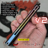 Franken REP Butterfly Knife V2 Balisong Carbon Fiber Replicant clone Sunset Fade Liners