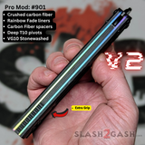 Franken REP clone Butterfly Knife V2 Balisong Carbon Fiber Channel Spacers Rainbow Titanium
