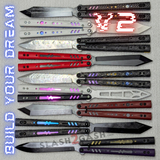 Franken REP V2 Balisong clone S2G TITANIUM Butterfly Knife Replicant G10 Carbon Fiber VG10 Damascus