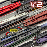 Franken REP V2 Balisong clone S2G TITANIUM Butterfly Knife Replicant G10 Carbon Fiber custom scales