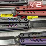 Franken REP V2 Balisong clone S2G TITANIUM Butterfly Knife Extra Deep T10 Pivots