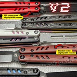 Franken REP V2 Balisong clone S2G TITANIUM Butterfly Knife Replicant Custom Scales G10 Carbon Fiber