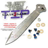 Spare Damascus Blade for Rep Clone Franken REPLICANT Butterfly Knife TITANIUM Balisong Replacement - with hardware