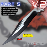 Best Replicant clone blade Franken Rep v2 Balisong Butterfly knife replacement Nightmare Recurve False Edge Black