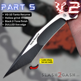 Best Replicant clone blade Franken Rep v2 Balisong Butterfly knife replacement Tanto Recurve False Edge Black
