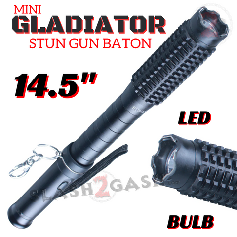 STUN BATON 125M Volts w/ LED Flashlight Stun Gun Tiger USA - Mini Gladiator