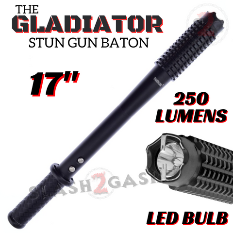 STUN BATON 180M Volts w/ LED Flashlight Stun Gun Tiger USA - The Gladiator