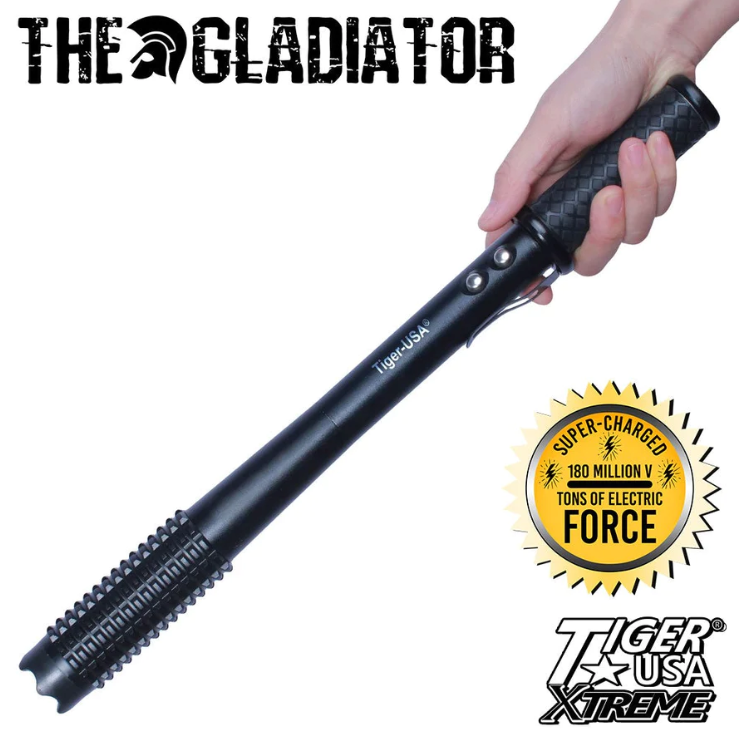 STUN BATON 180M Volts w/ LED Flashlight Stun Gun Tiger USA - The Gladi ...