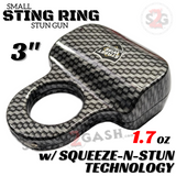 Streetwise Sting Ring HD Stun Gun 18,000,000 Volt Lightweight Rechargeable Self Defense Security - Carbon Fiber