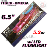 STUN GUN 100M Volts w/ LED Flashlight Tiger USA - Tiger Omega Pink