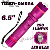 STUN GUN 100M Volts w/ LED Flashlight Tiger USA - Tiger Omega Pink