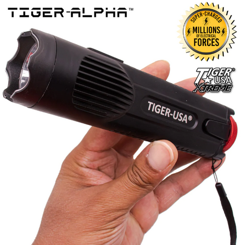 alpha force stun gun 10 million volt rechargeable led flashlight STUN GUN 150M Volts w/ LED Flashlight Tiger USA Police Grade