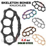 Skeleton Bones Brass Knuckles Duster Steel Paperweight - Assorted Colors