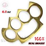 Spiked Real Brass Knuckle Duster Paperweight 6.5oz - Large Fingers