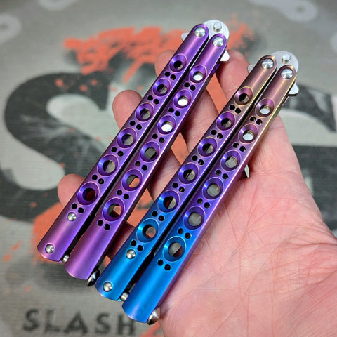 TheONE Butterfly Knife w/ Bushings TITANIUM Balisong - 4X series (clone)