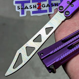 The ONE CHAB clone v2 Butterfly Knife Spare Blade TITANIUM Balisong Trainer Safe Dull Training
