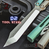 Channel Replicant Balisong Clone The ONE Butterfly Knife CHEP - green Gray TITANIUM Sharp Live D2 Silver