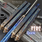 Channel Rep Balisong Clone The ONE Toxic Fire TITANIUM Butterfly Knife - CHEP Custom Anodize