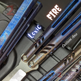 Channel Replicant Balisong Clone The ONE TITANIUM Butterfly Knife CHEP - Toxic Fire Sharp Live D2 Custom Ano