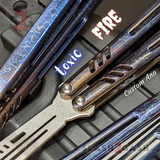 Channel Replicant Balisong Clone The ONE Toxic Fire TITANIUM Butterfly Knife - CHEP Custom Anodized