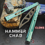 Hammer CHAB Balisong Clone The ONE TITANIUM Butterfly Knife - Channel Pinless Trainer