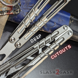 The ONE Hammer CHAB Balisong Clone TITANIUM Butterfly Knife - Channel Deep Cutouts